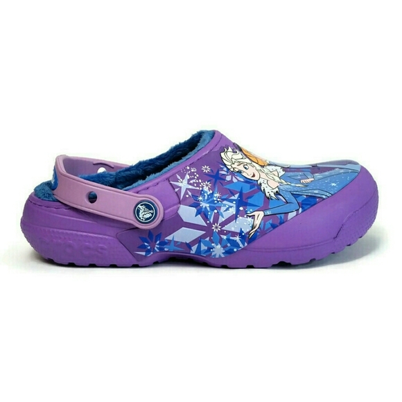 Crocs Girls Fun Lab Lined Frozen Anna Elsa Clog j3 - Picture 12 of 12